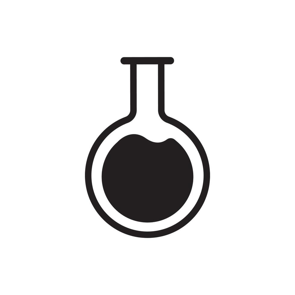 A black and white illustration of a flask vector