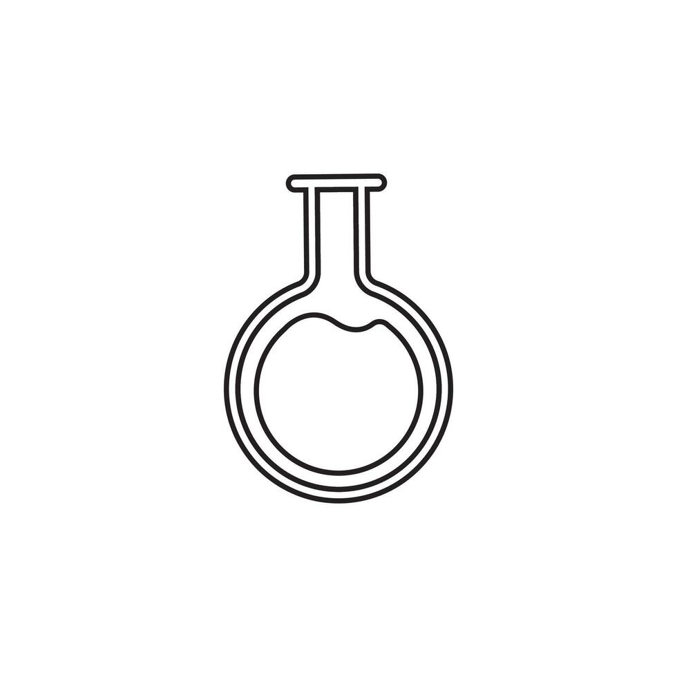 A black and white line drawing of a flask vector