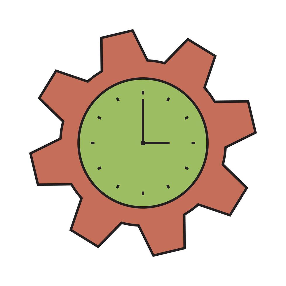 A clock in a gear wheel icon vector