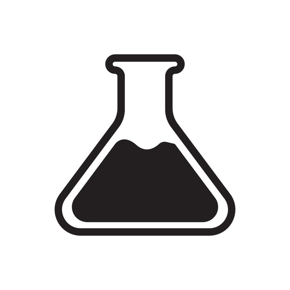A black and white illustration of a flask vector