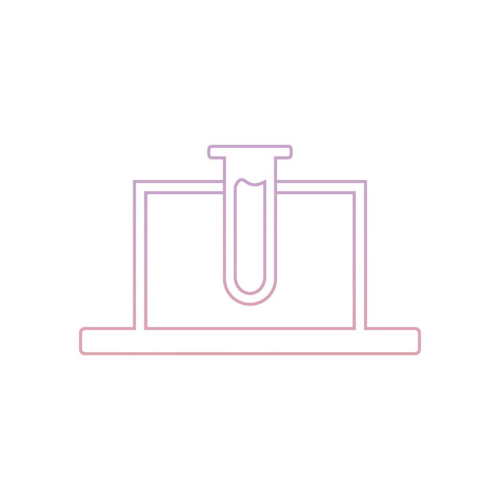 A line drawing of a test tube with a liquid in it vector