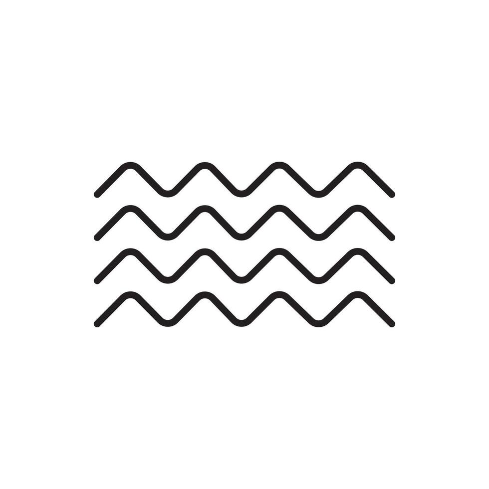 Wave icon, line icon, illustration vector