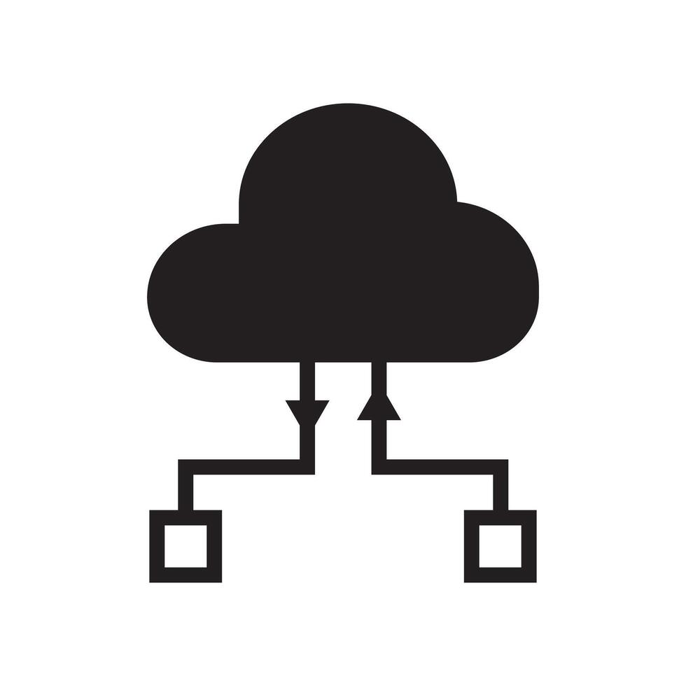 Cloud computing icon illustration, isolated on white background vector