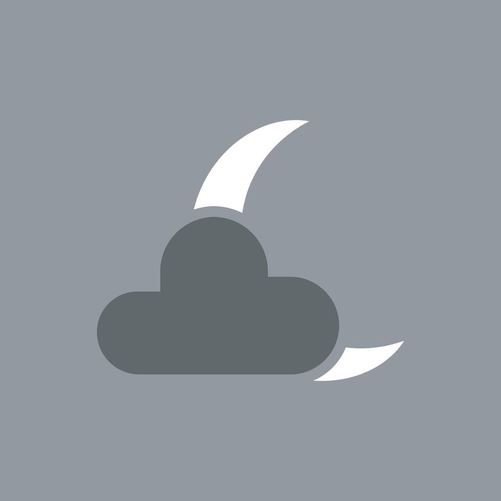 A gray cloud with a crescent moon on it vector