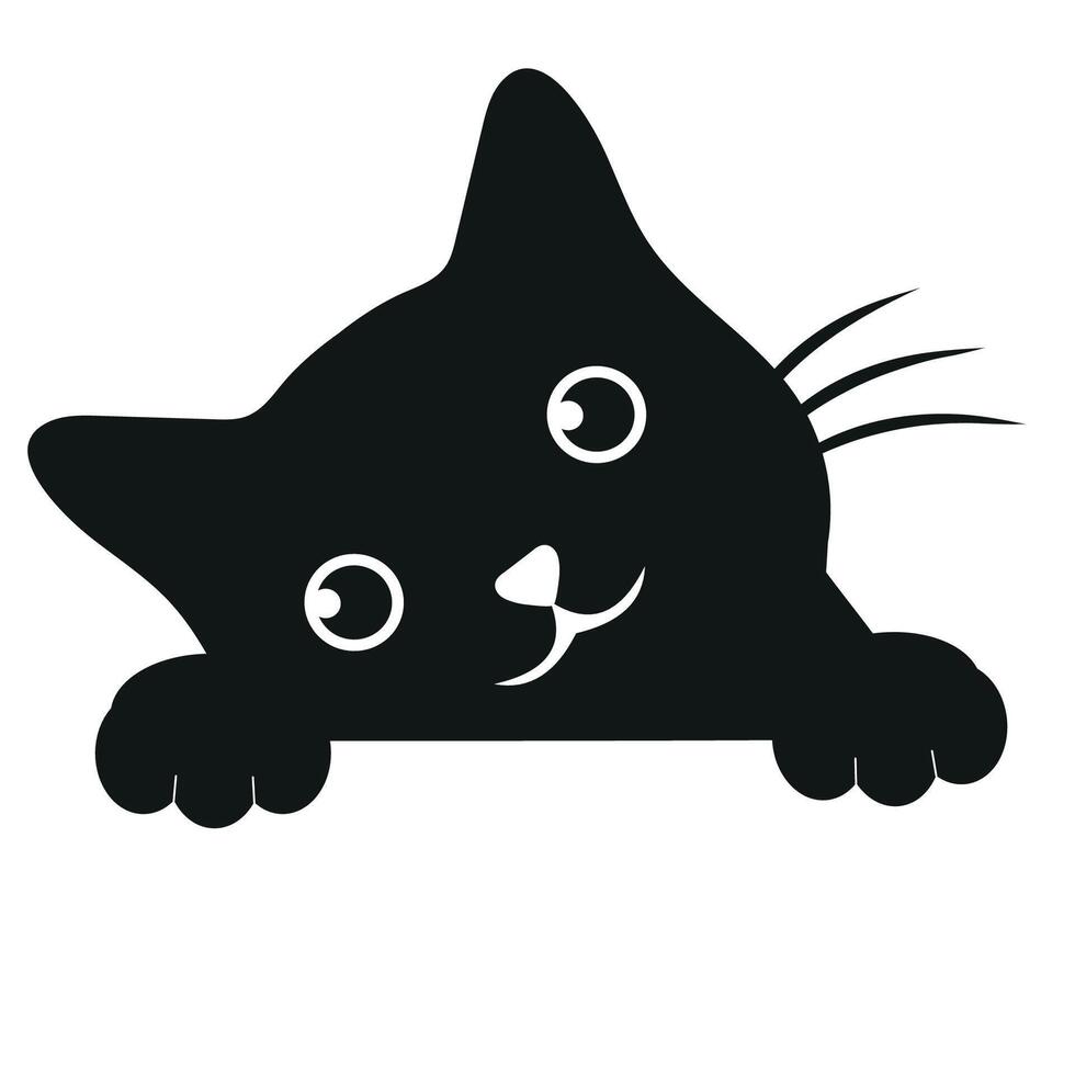 Illustration of a cute black kitten vector