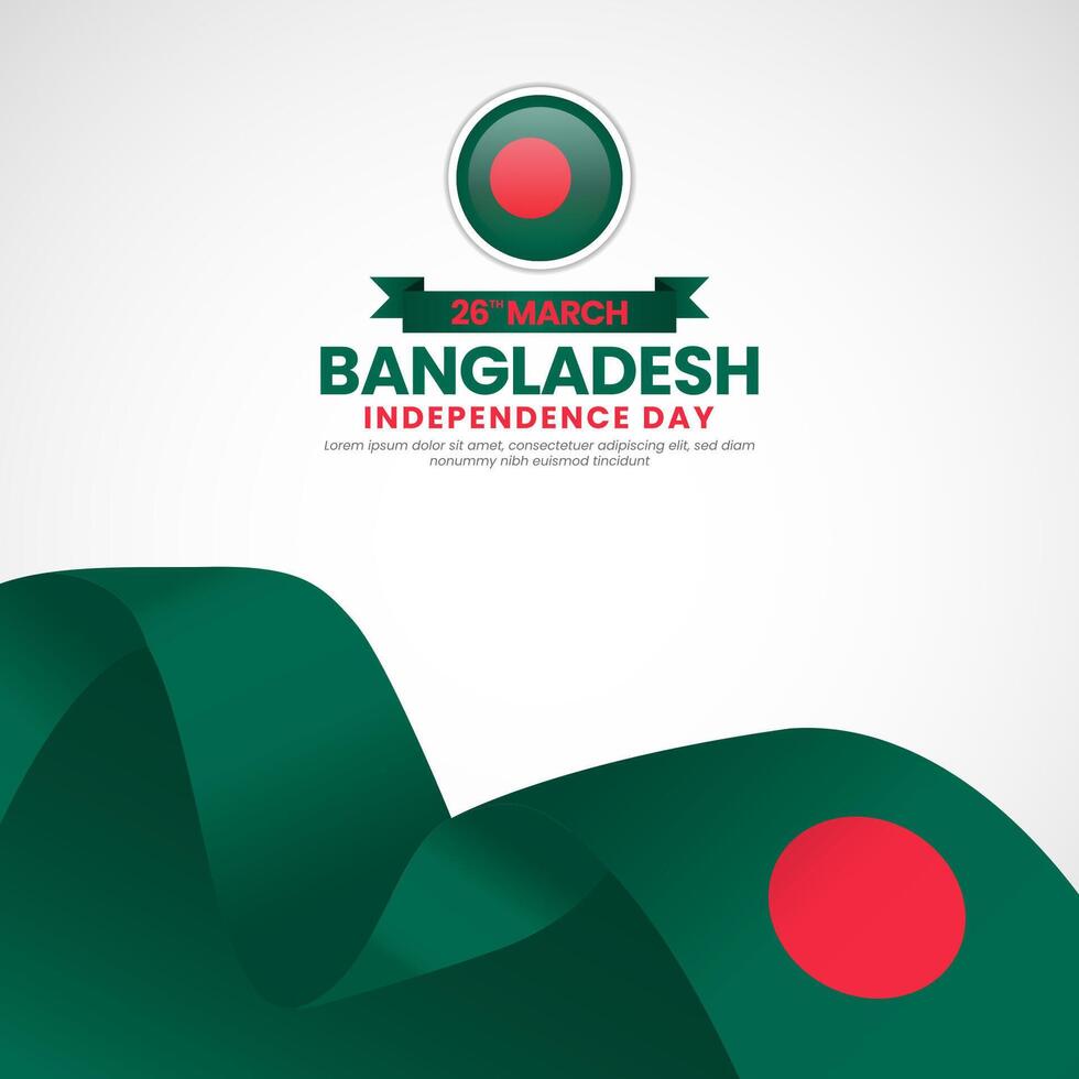 Bangladesh flag for independence day square banner background on a white background vector