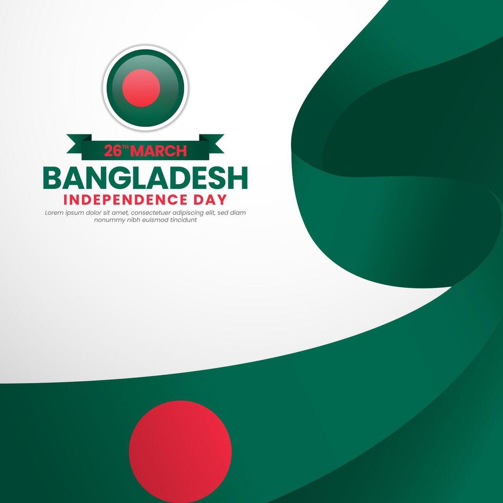 Bangladesh flag for independence day square background on a white background vector
