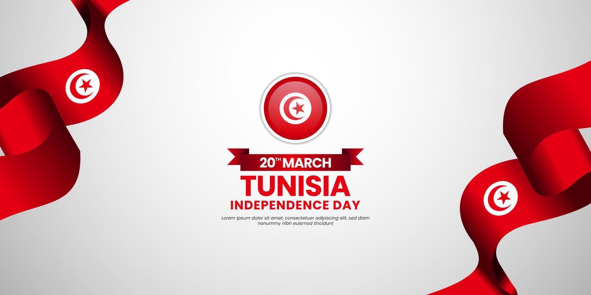 Tunisia national flag for Independence day on white background vector