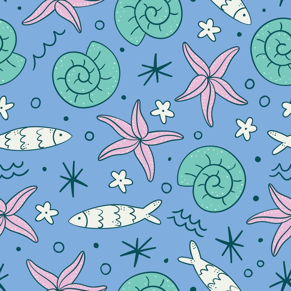 Undersea Pattern Summer Background Summer Seamless Pattern vector