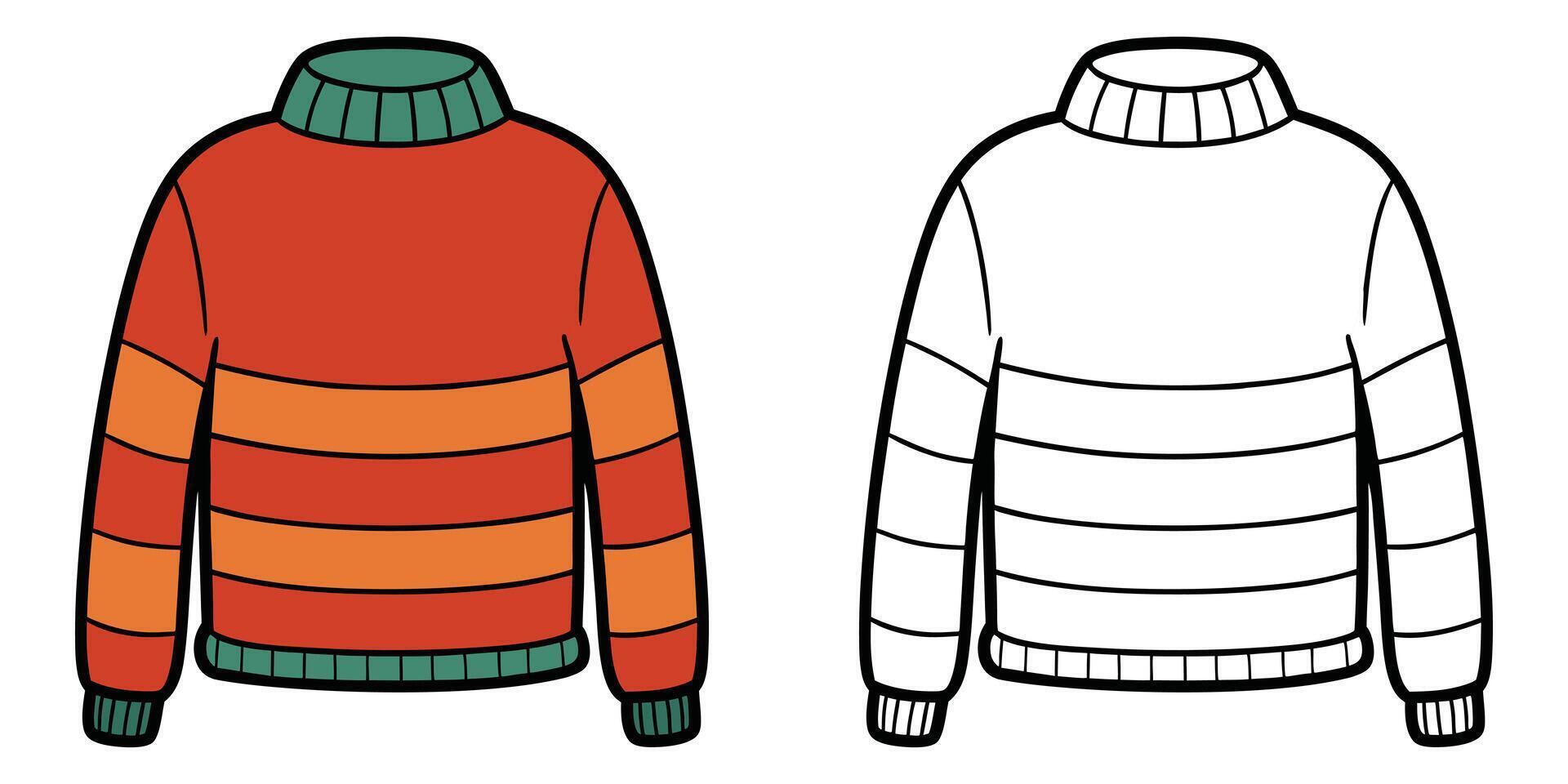 Sweater Coloring Book For Kids Printable Outline vector
