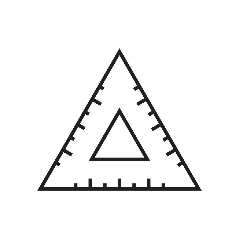 A triangle with a ruler on it vector