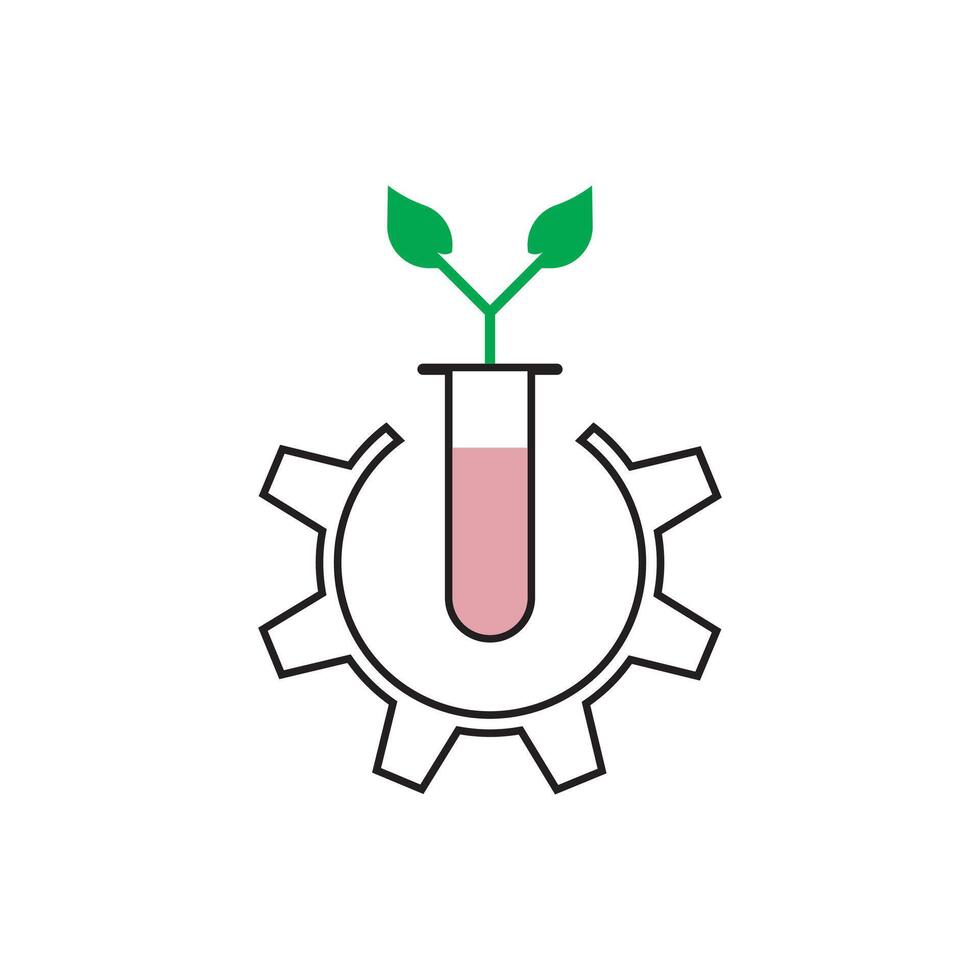 A plant growing in a test tube with a green stem vector
