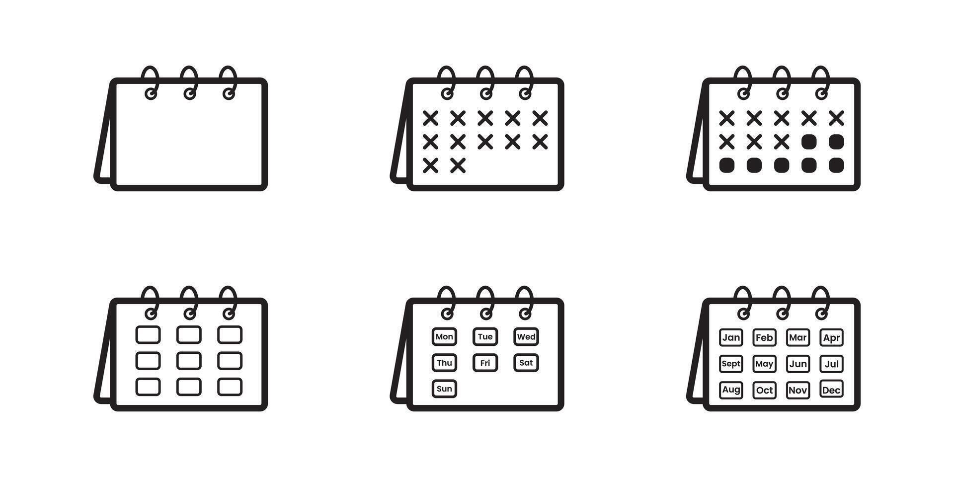 Calendar icon set illustration vector