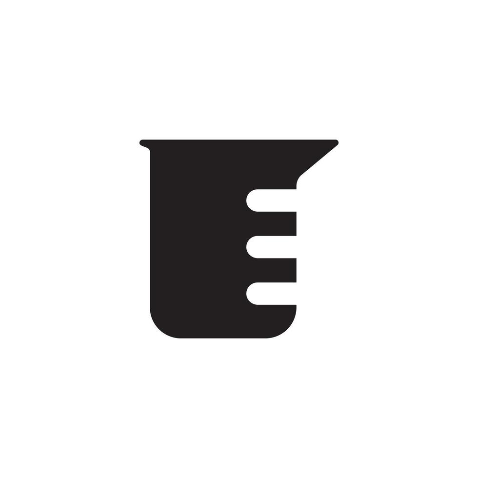 A black and white icon of a test tube vector
