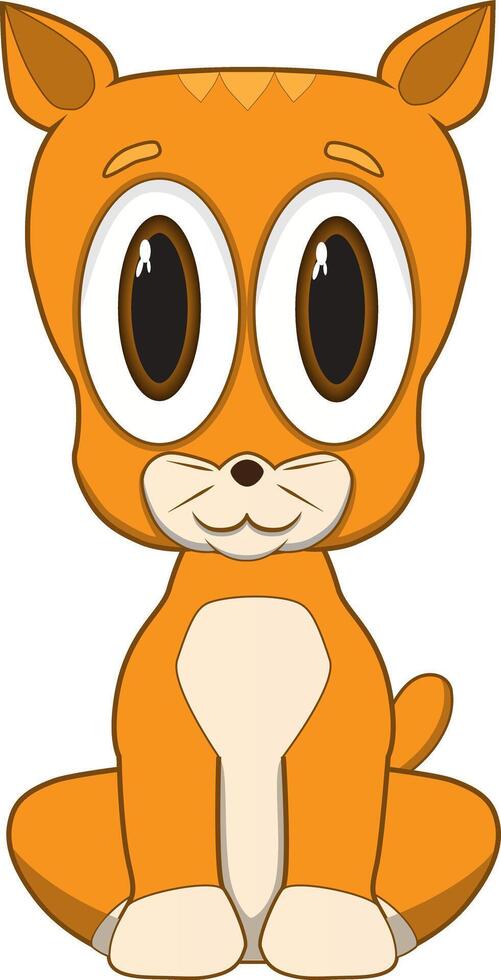 Cartoon of a funny orange cat sitting vector