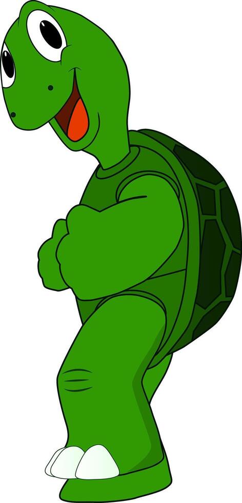 Cartoon of a funny turtle dancing vector
