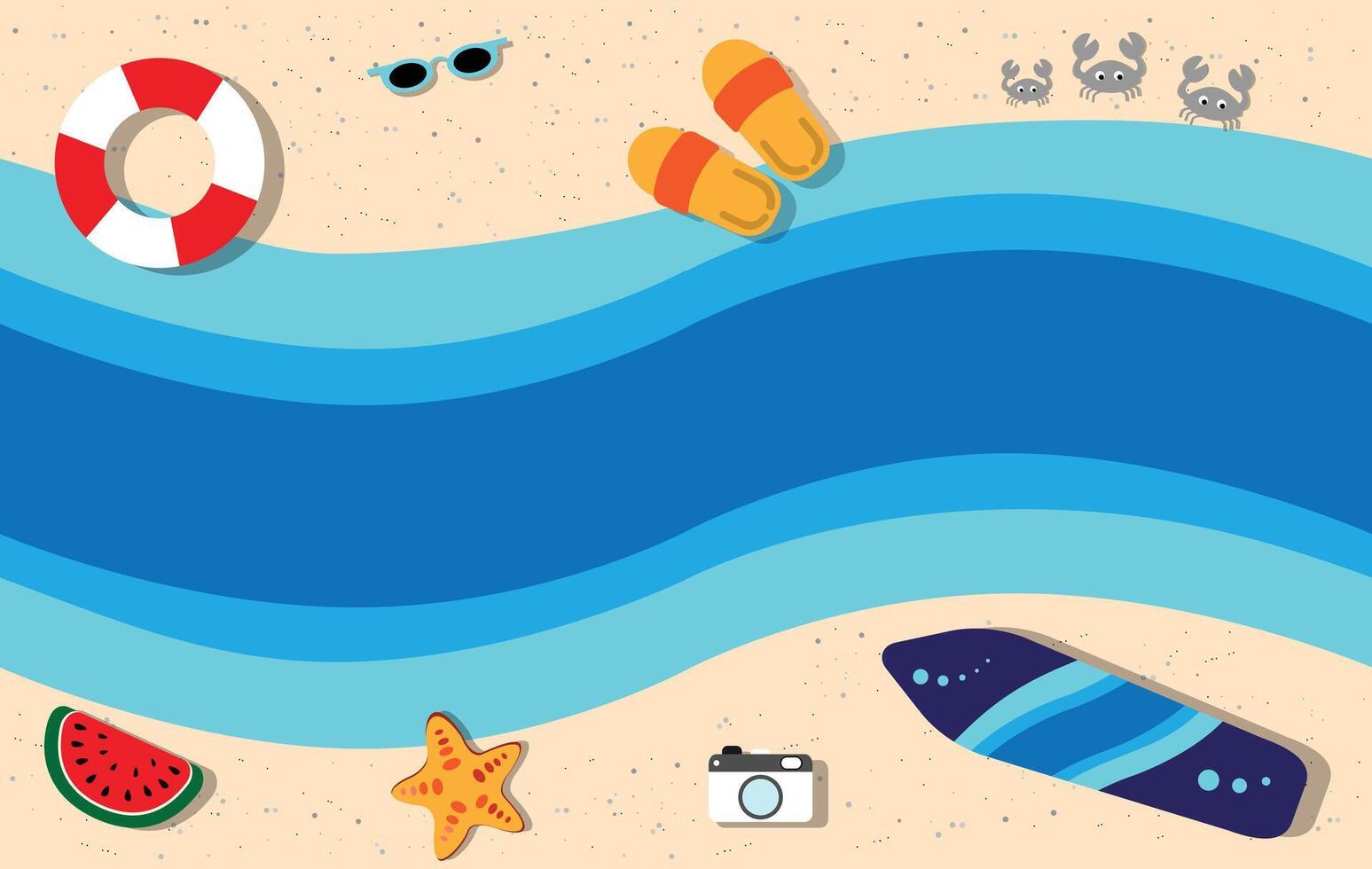 Summer pattern seamless fabric summer season. sea and beach elements on sand background. Designed for background ,wallpaper ,summer pattern ,wrapping paper ,travel ,holiday ,weekend ,vacation ,beach vector