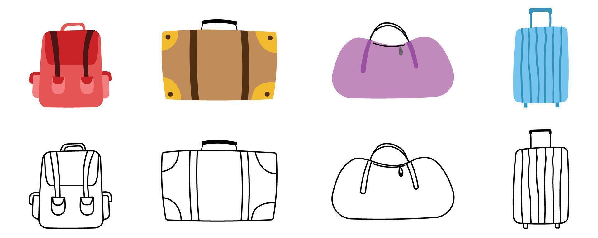 bag travel bag brief case icon doodle vector