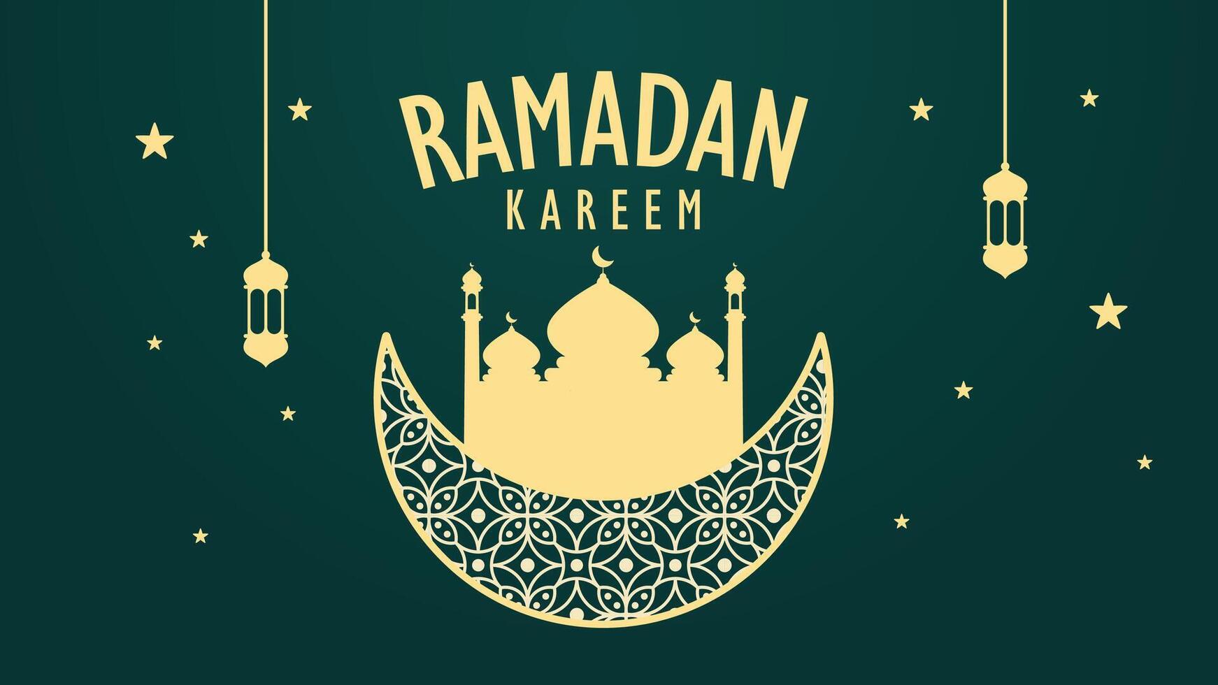 ramadan kareem greeting card fasting month for muslim islam vector