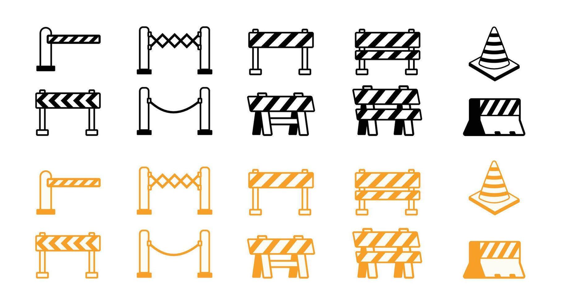 road block icon road cone sign traffic construction block vector