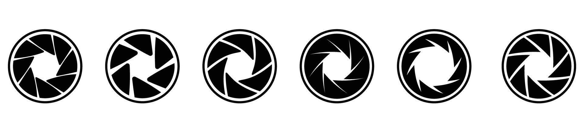 shutter camera lens icon photography logo vector