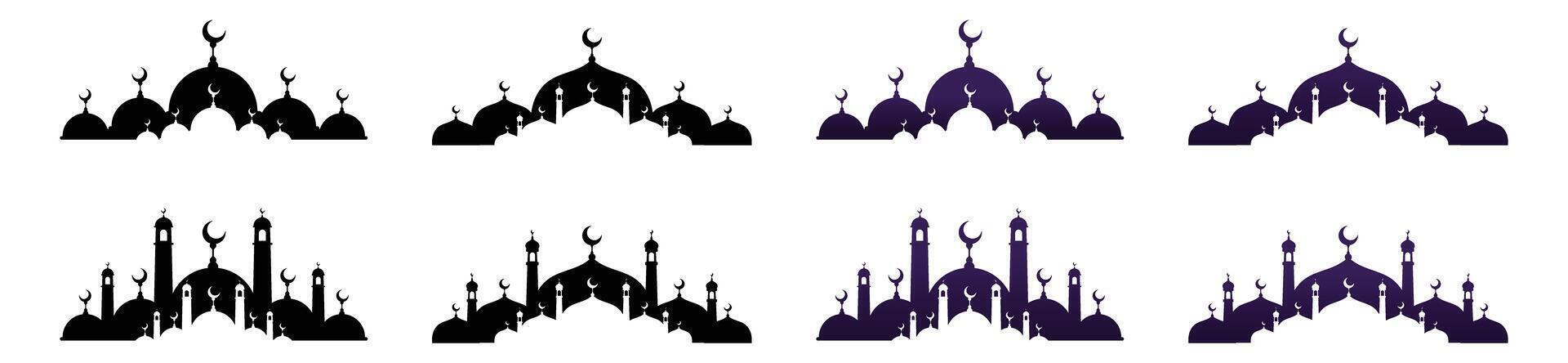 beautiful mosque shilouette for greeting card islamic template decoration eid, ramadan mubarak, ramadan kareem vector