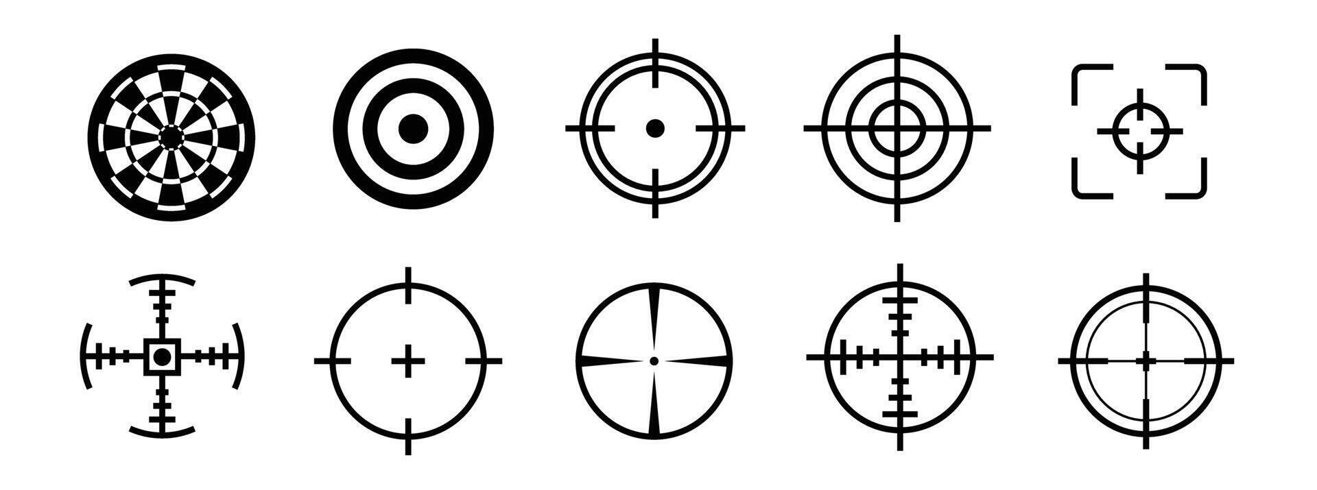 aim target goal icon black sight accuracy vector
