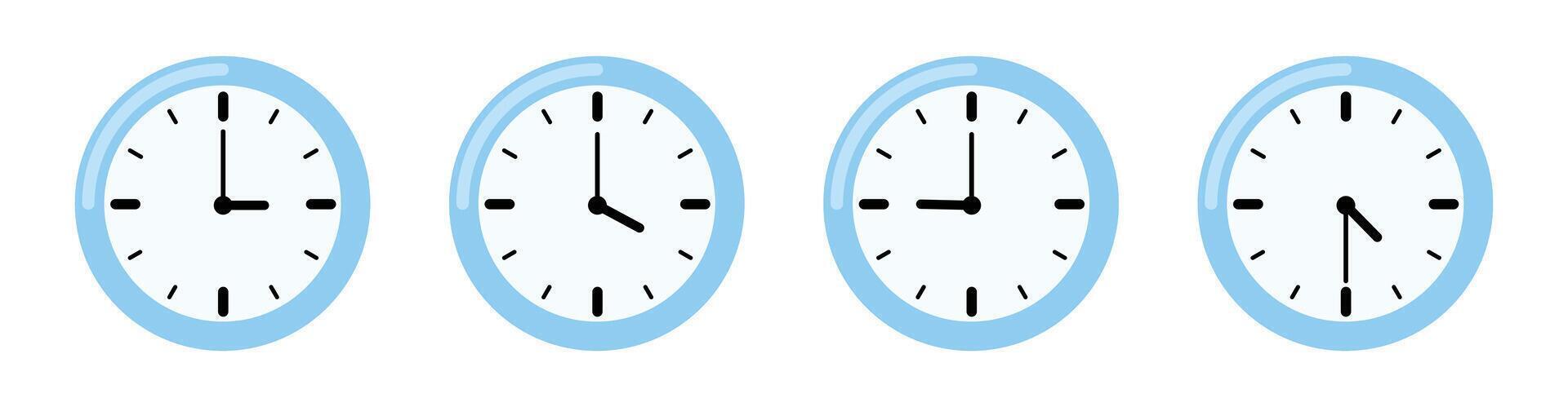 wall clock icon flat time icon minute second clock vector