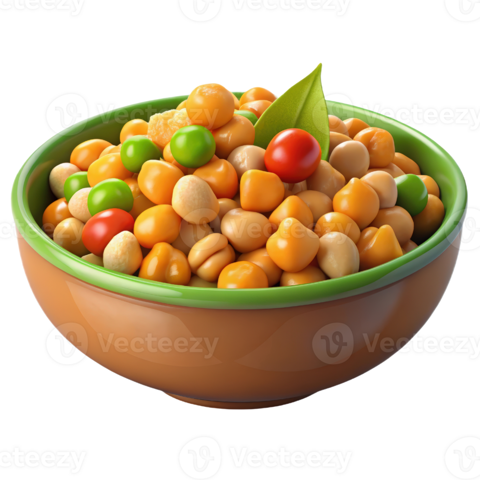 A bowl of colorful beans and peas png