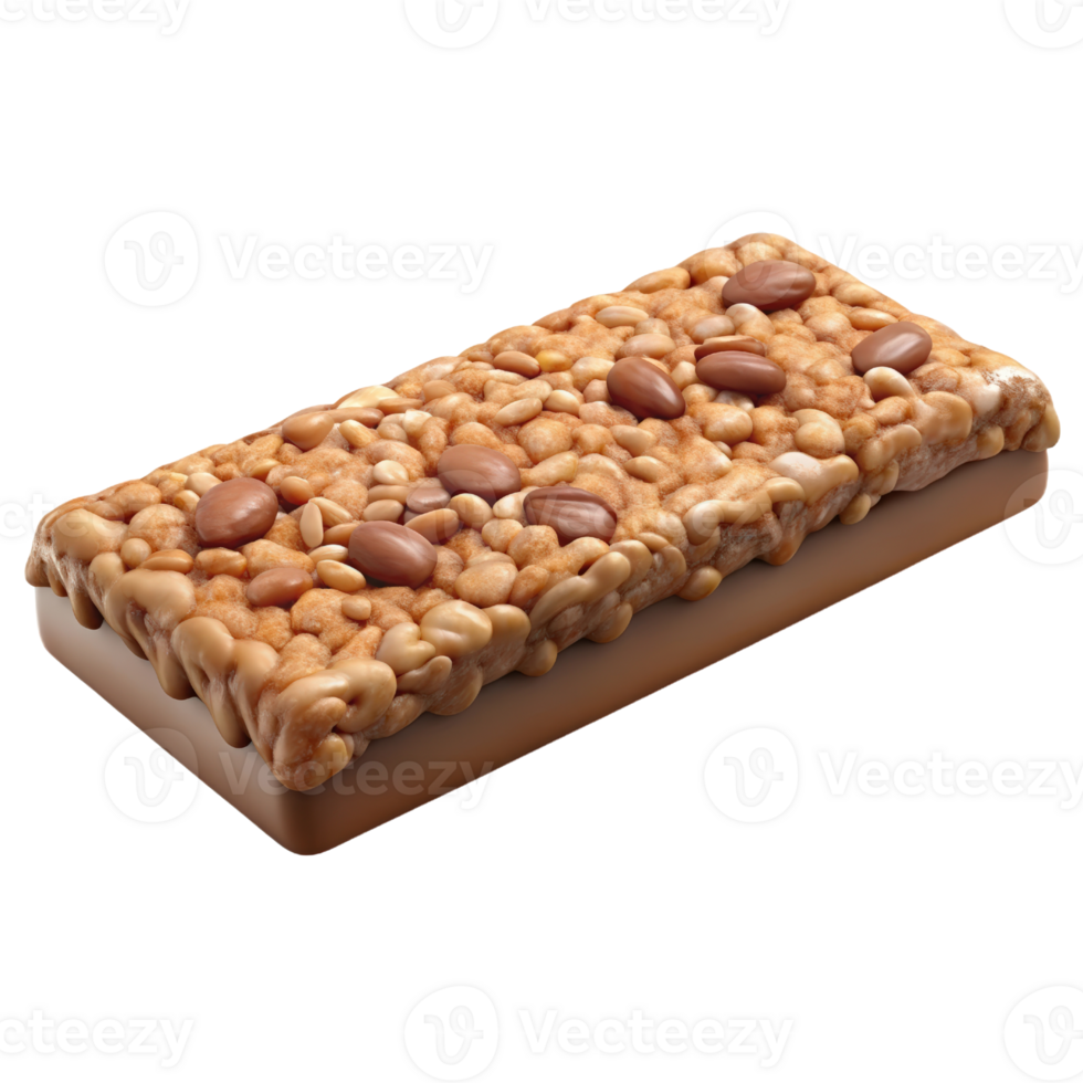 A bar of chocolate covered in nuts and nuts png