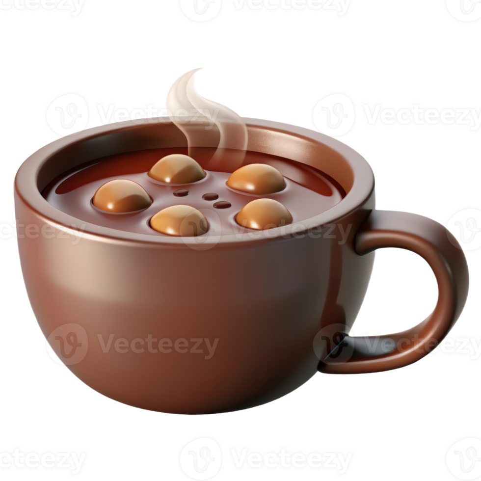 A cup of hot chocolate with marshmallows in it png