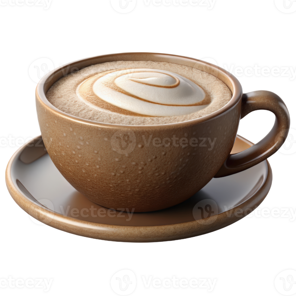 A cup of coffee with a swirl on top png