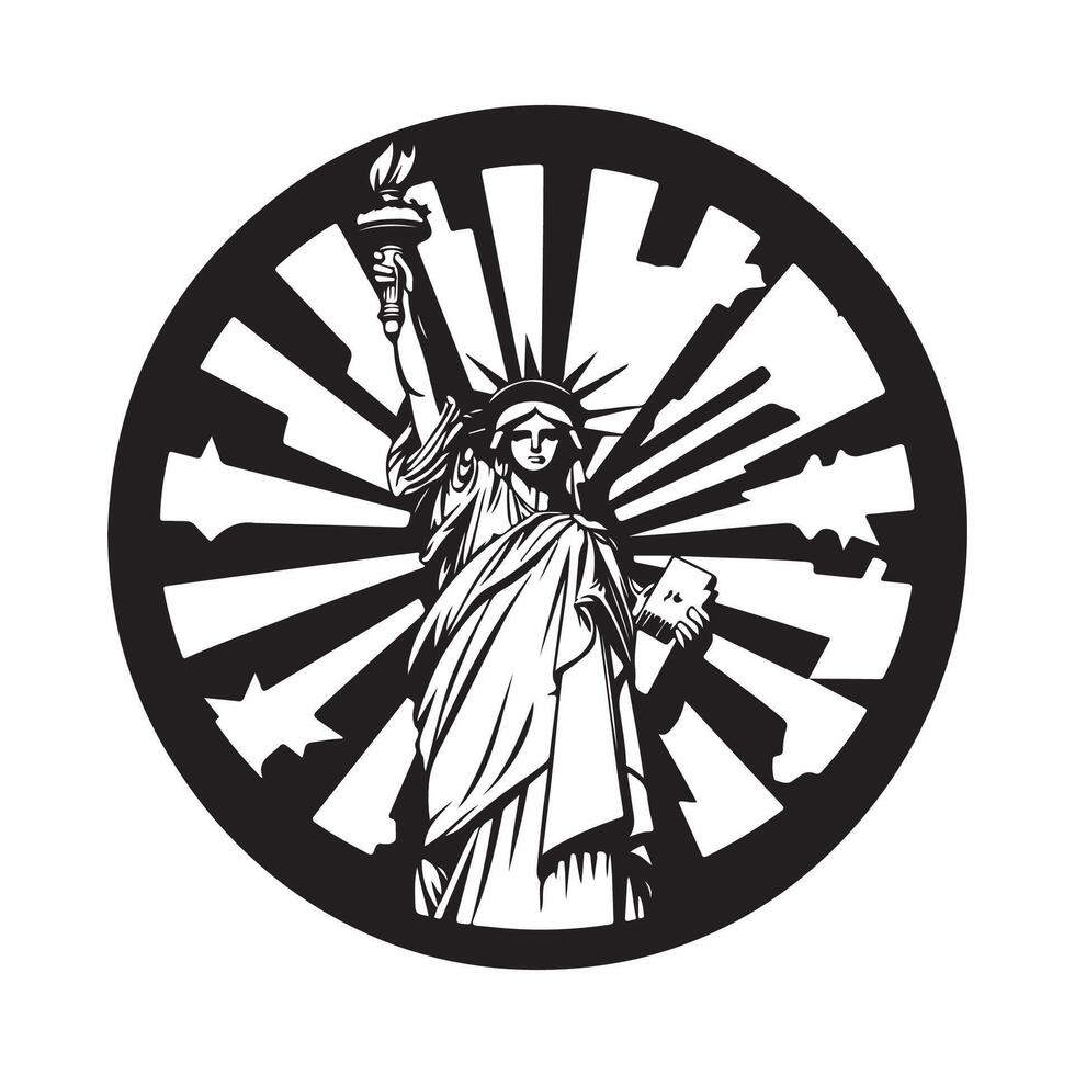 Statue Of Liberty Logo Images design on white background. vector