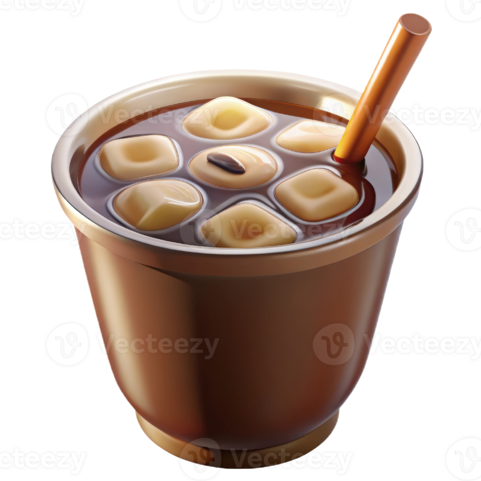 A cup of coffee with a wooden spoon png