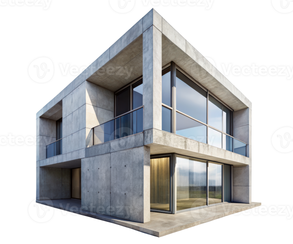 3d rendering of a modern concrete house png