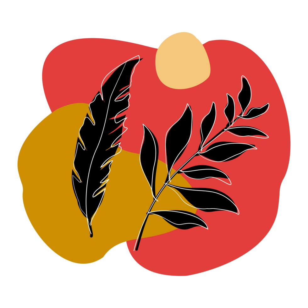 a leaf on a red and orange background png