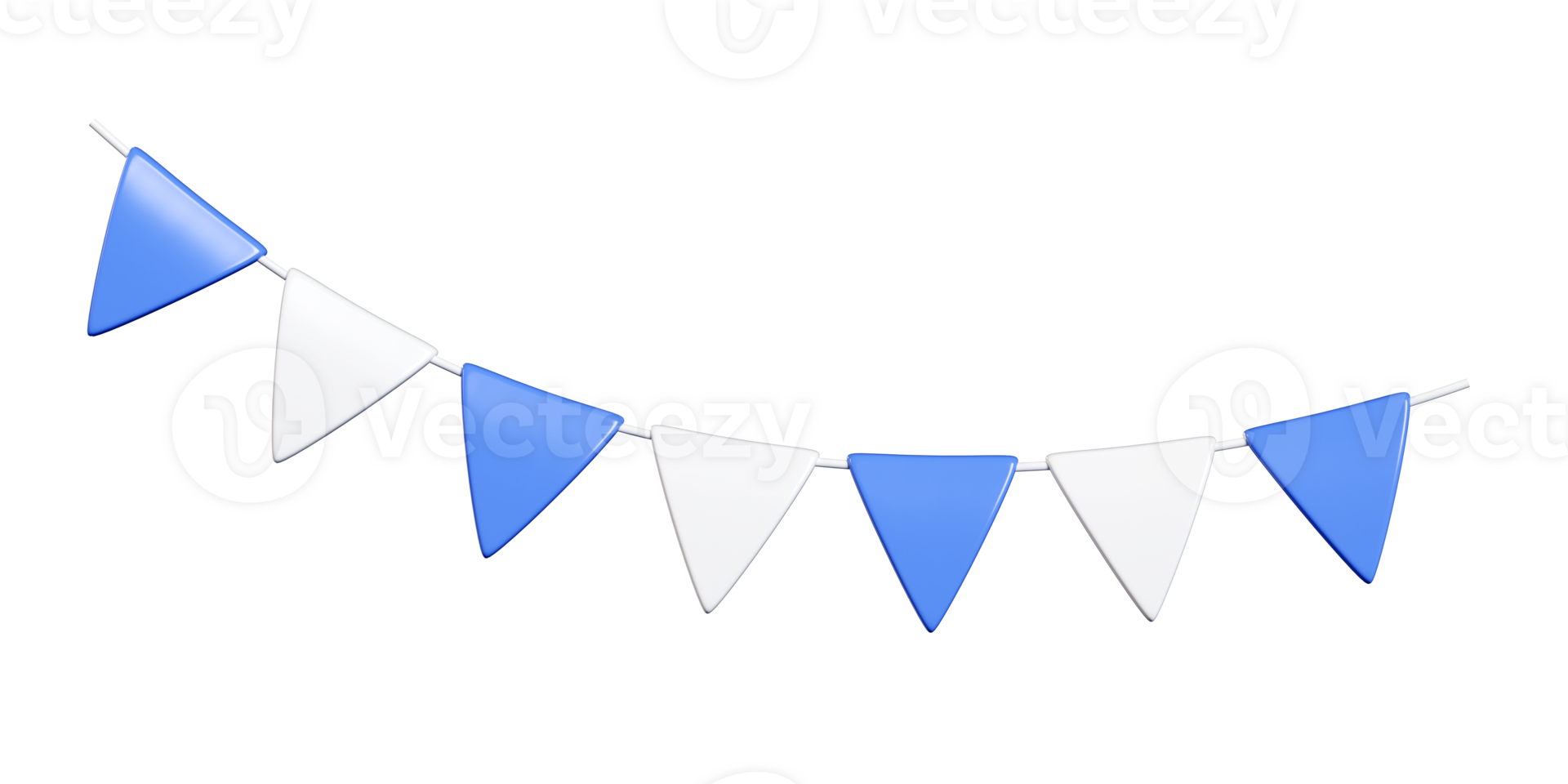 Party bunting 3d render with alternating flags png