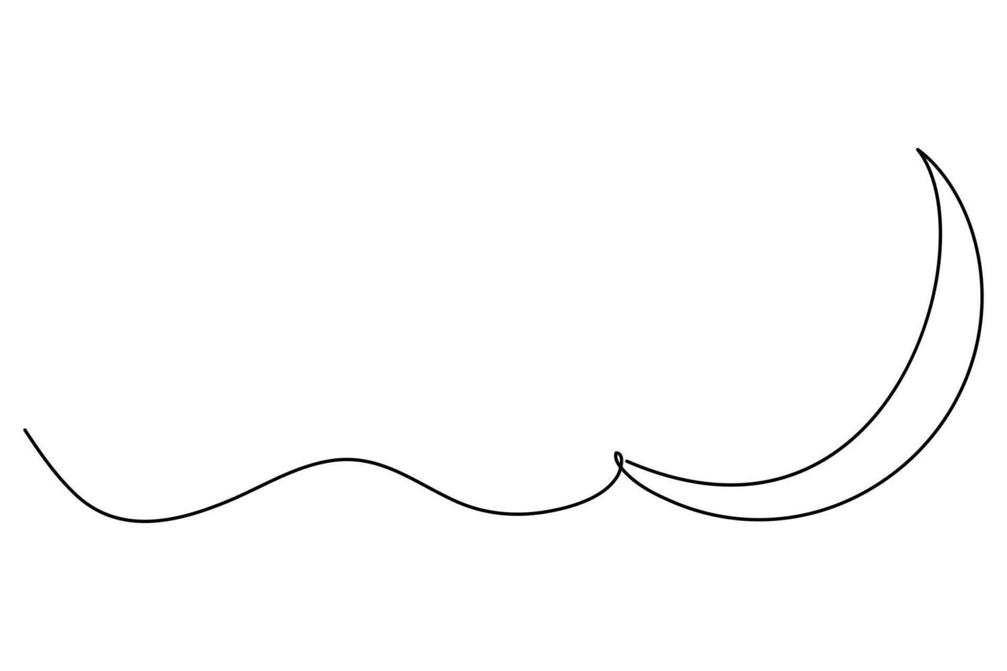 Continuous one line Crescent moon concept outline hand drawn symbol art illustration vector