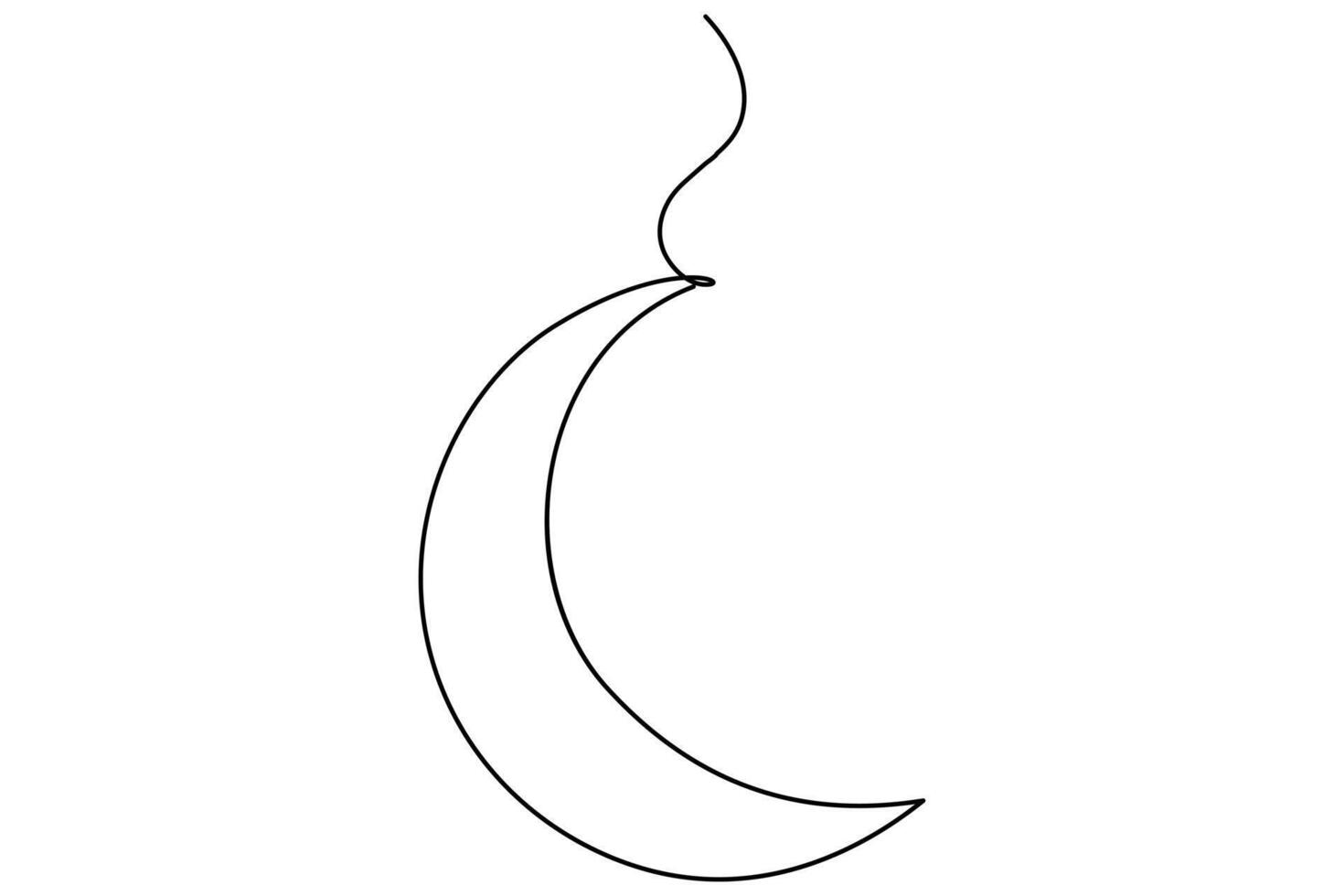 Moon icon concept single line outline art illustration vector