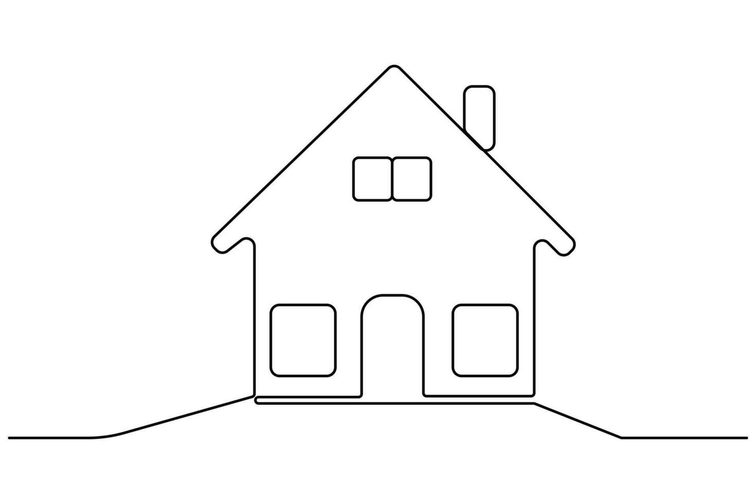 House symbol illustration continuous single line drawing House symbol icon outline vector