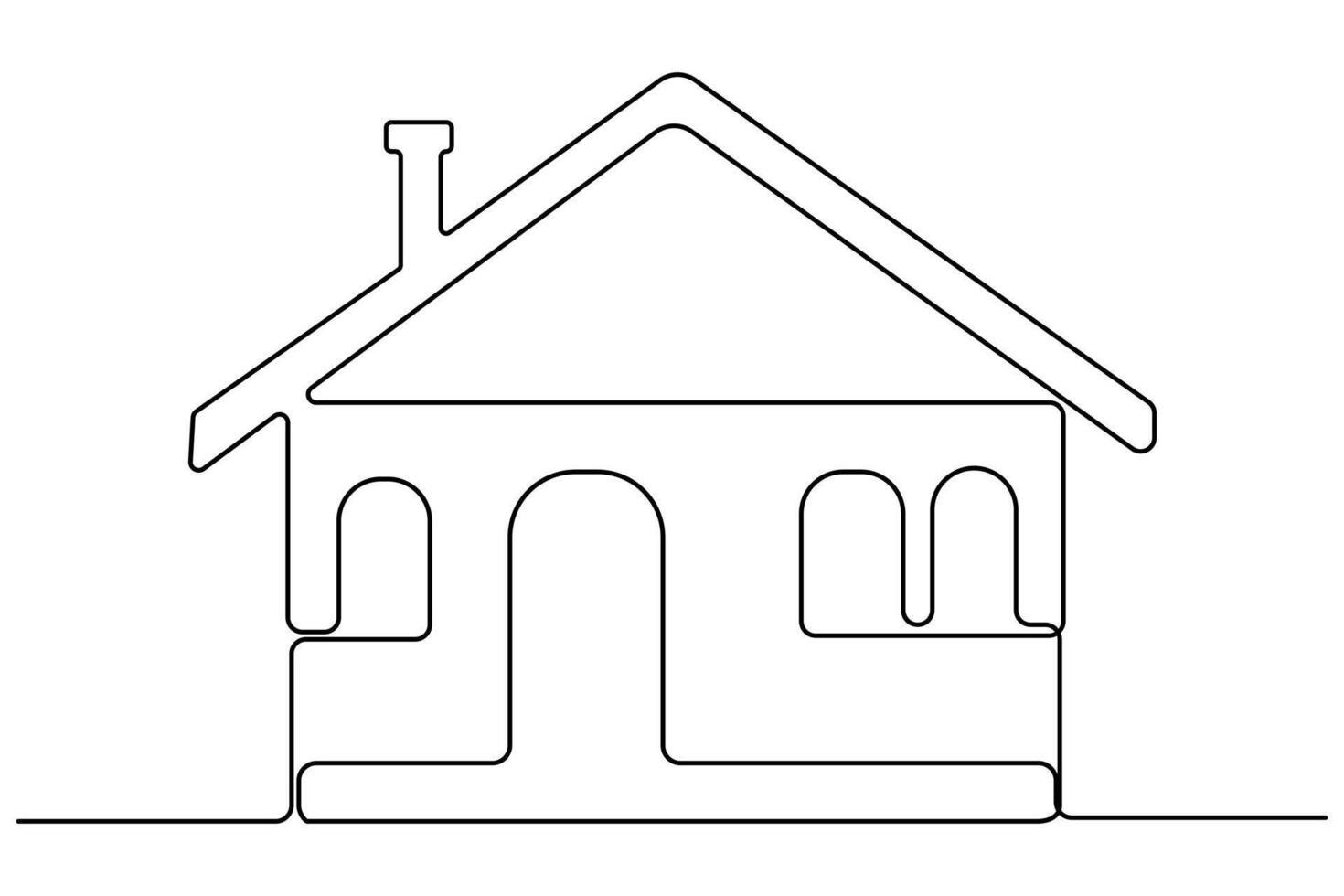 House symbol continuous one line art drawing of House symbol design outline vector