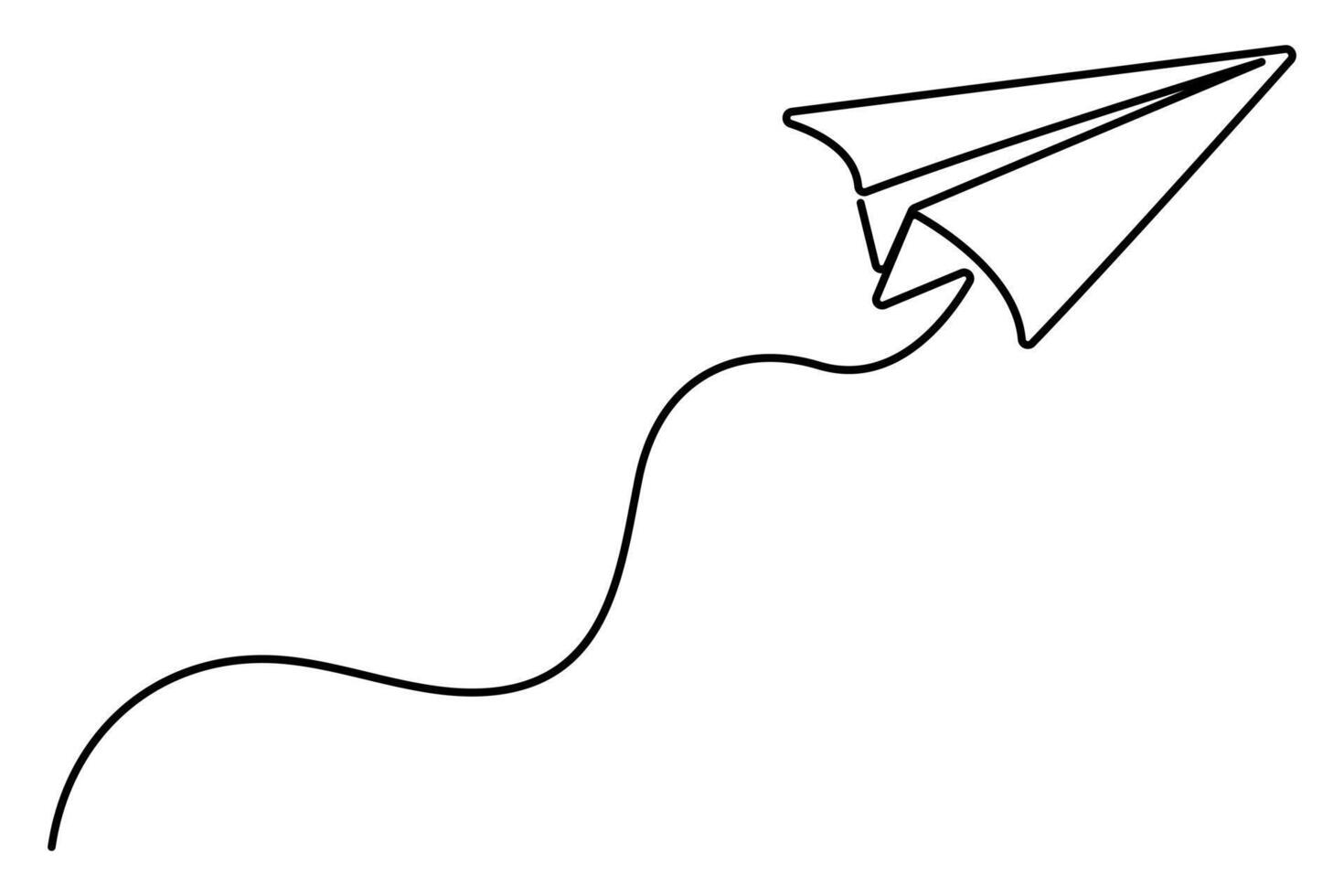 One continuous line drawing of Paper plane style Hand drawn minimalism design illustration vector