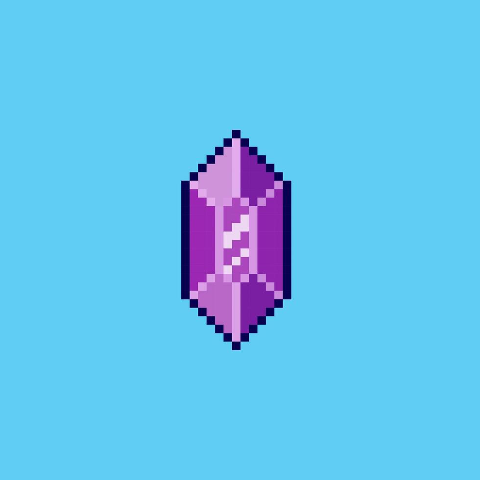 Pixel art Purple Gemstone game asset design vector