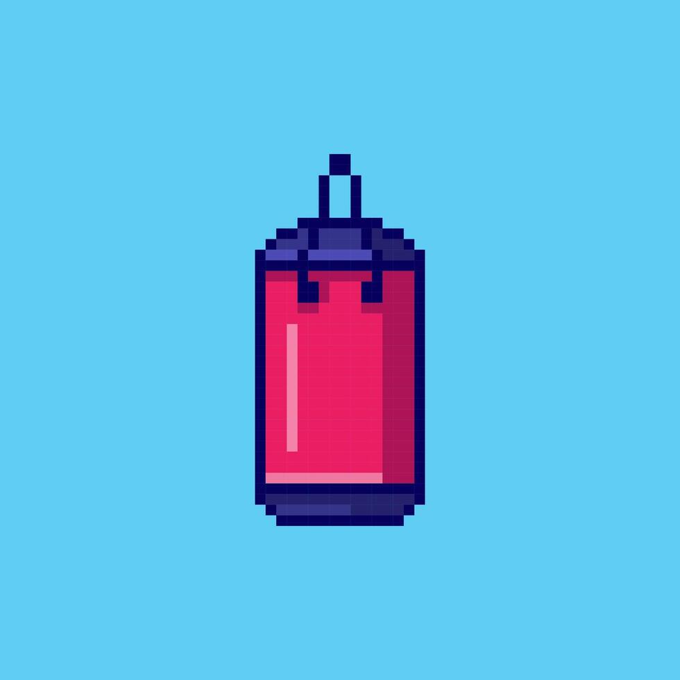 Pixel art Punching Bag game asset design vector