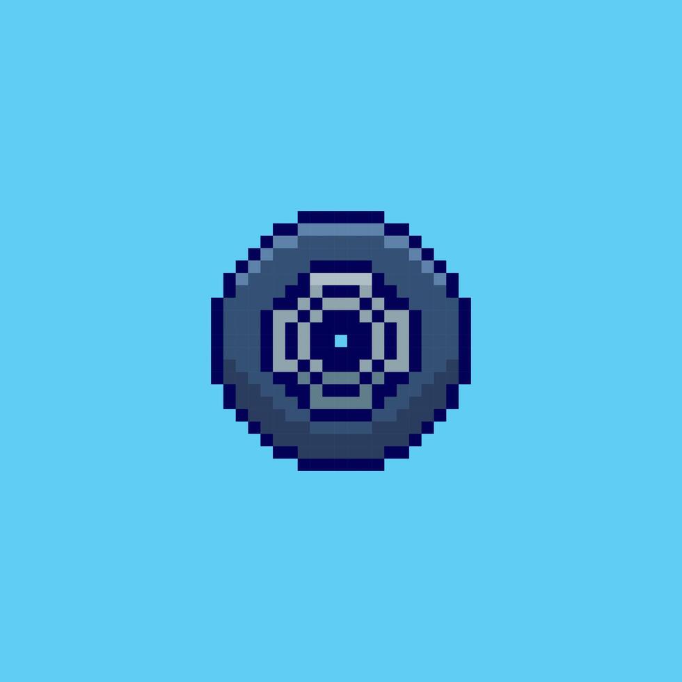 Pixel art Tire game asset design vector