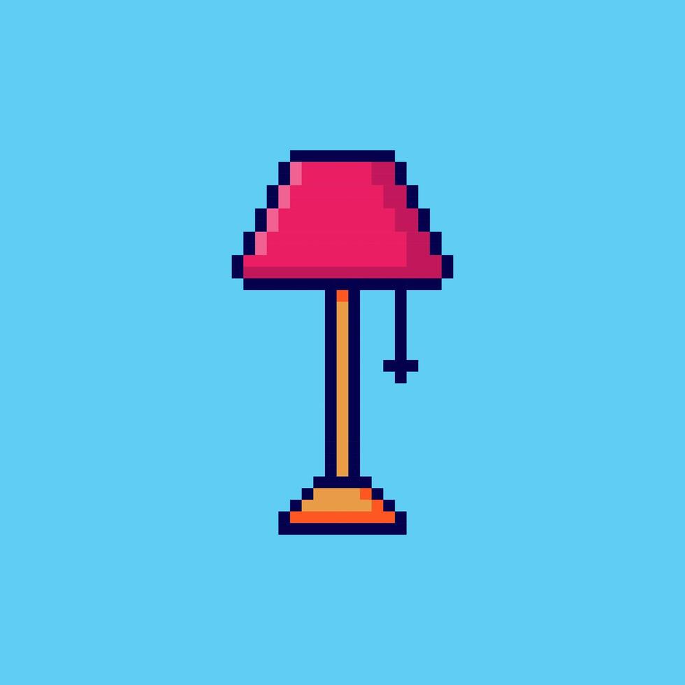 Pixel art Floor Lamp game asset design vector
