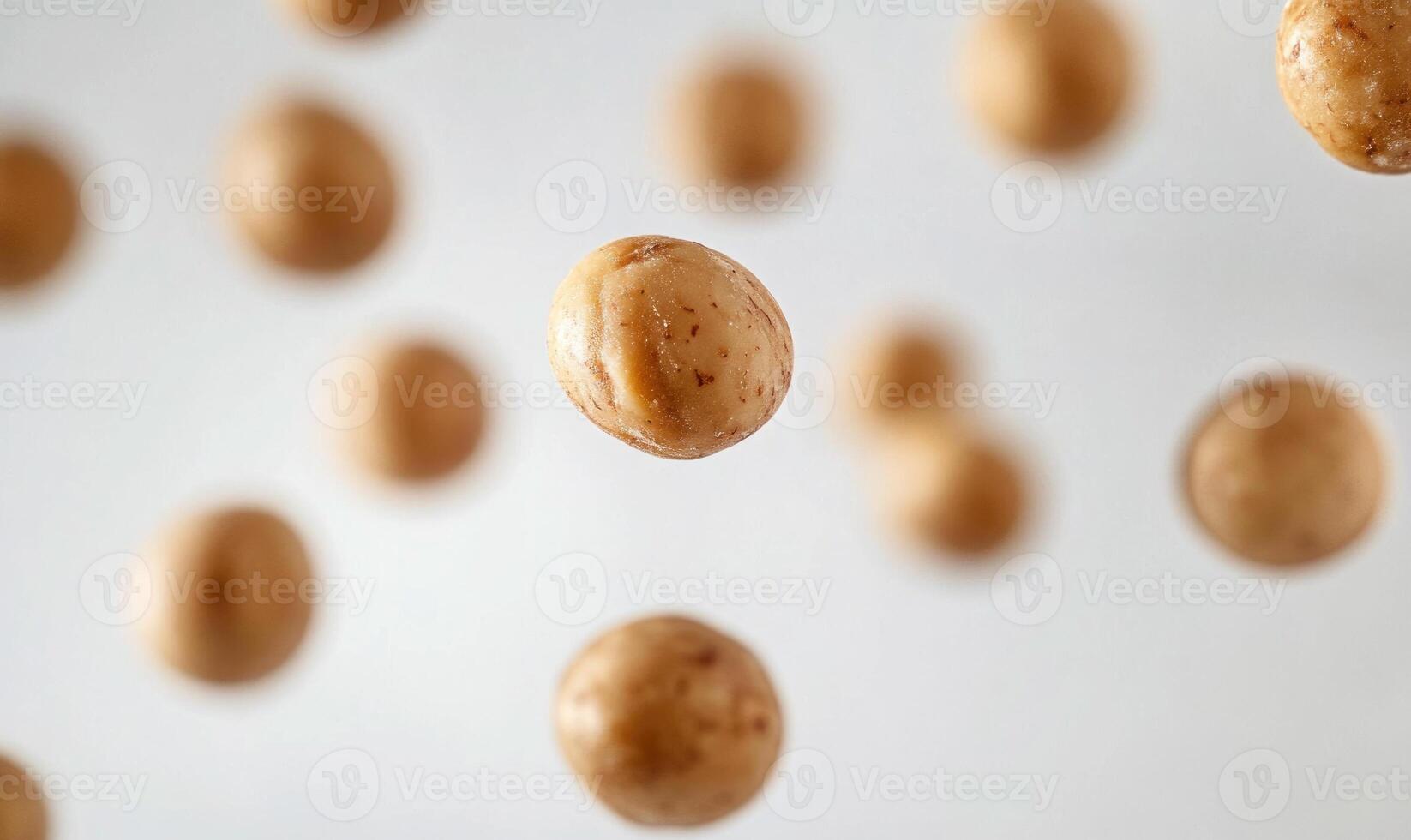 A bunch of nuts flying through the air, health food photo