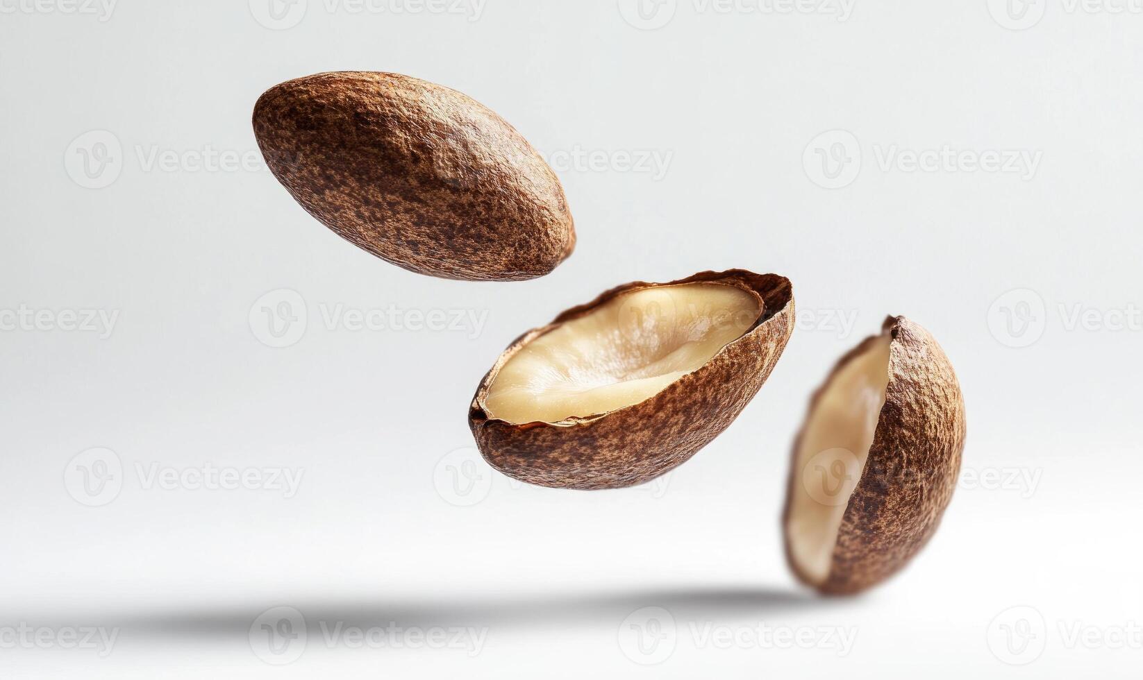 A nut is shown in three different positions photo