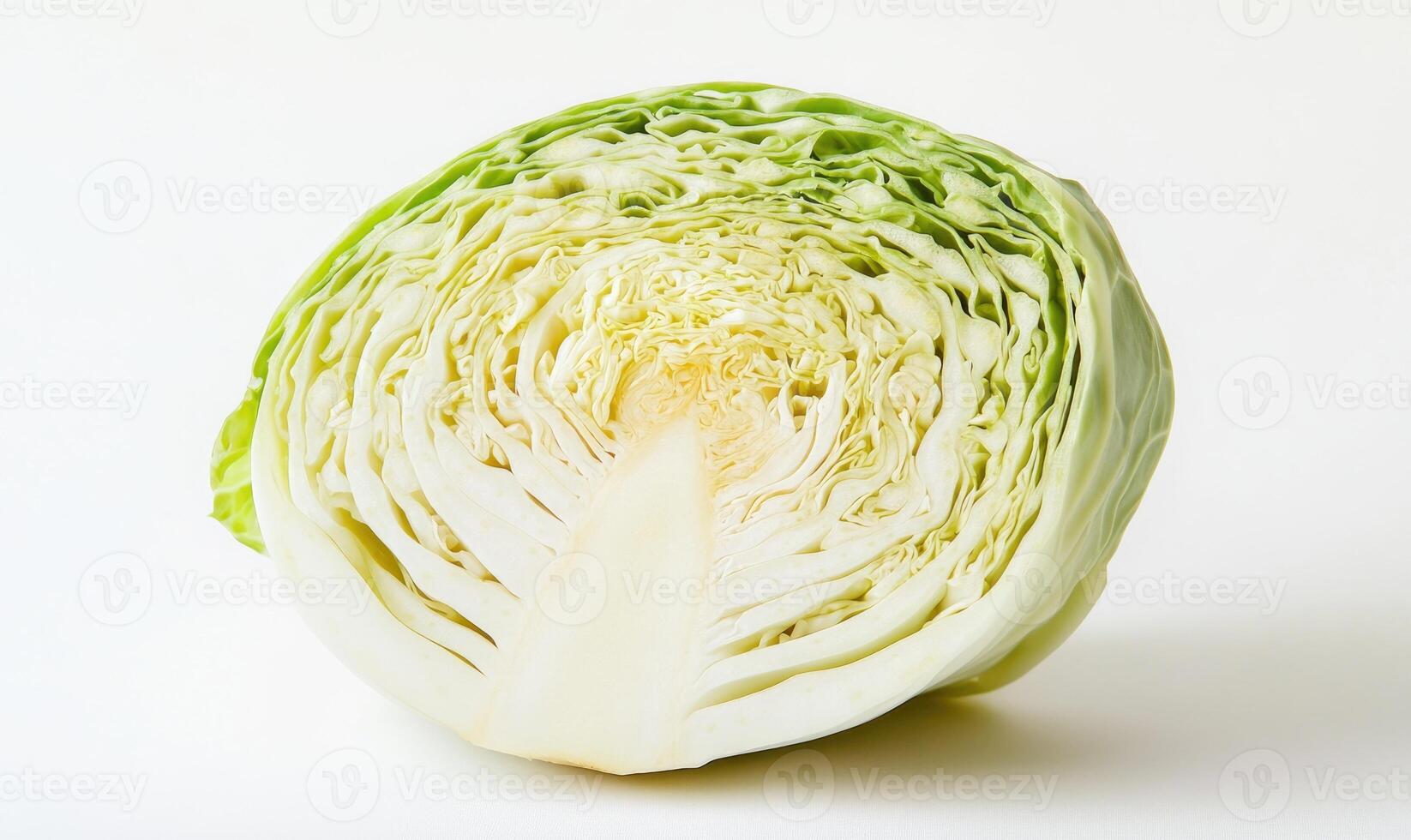 A white cabbage with a green stem photo
