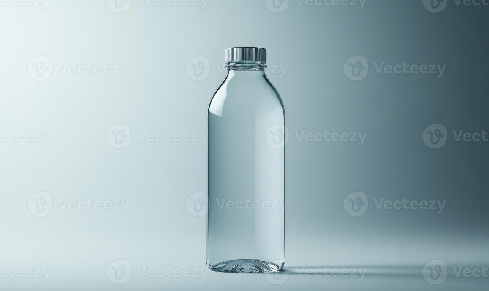 A clear bottle with a lid on it photo